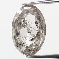 0.57 Ct Natural Loose Diamond, Oval Diamond, Salt And Pepper Diamond, Black Grey Diamond, Oval Cut Diamond, Rustic Diamond KDL9614