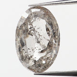 0.57 Ct Natural Loose Diamond, Oval Diamond, Salt And Pepper Diamond, Black Grey Diamond, Oval Cut Diamond, Rustic Diamond KDL9614