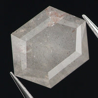 0.46 Ct Natural Loose Diamond, Hexagon Diamond, Grey Diamond, Hexagon Cut Diamond, Polished Diamond, Rose Cut Diamond Rustic Diamond KDL9681