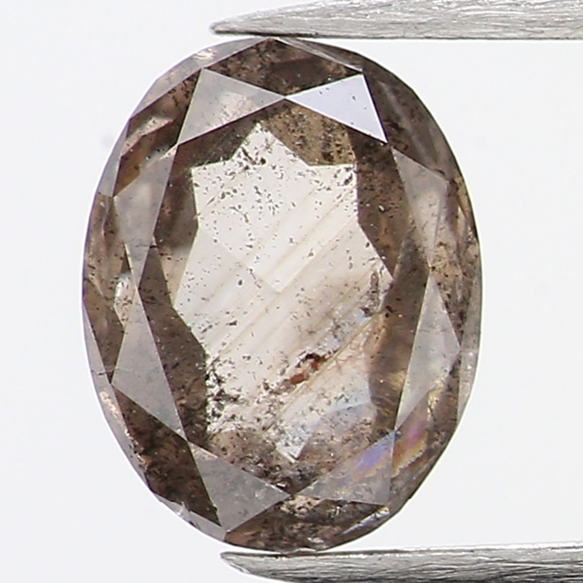 0.36 CT Natural Loose Oval Shape Diamond Salt And Pepper Oval Cut Diamond 5.25 MM Natural Loose Black Grey Color Oval Rose Cut Diamond LQ414