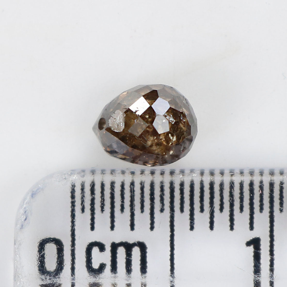 0.79 Ct Natural Loose Briolette Shape Diamond Brown Color Drop Diamond 5.55 MM Natural Loose Brown Color Briolette Rose Cut Diamond LQ9824