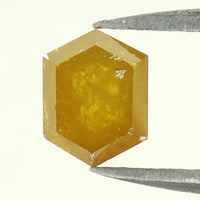 0.90 Ct Natural Loose Diamond, Hexagon Diamond, Yellow Diamond, Hexagon Cut Diamond, Polished Diamond, Rose Cut Diamond Rustic Diamond KDL9858