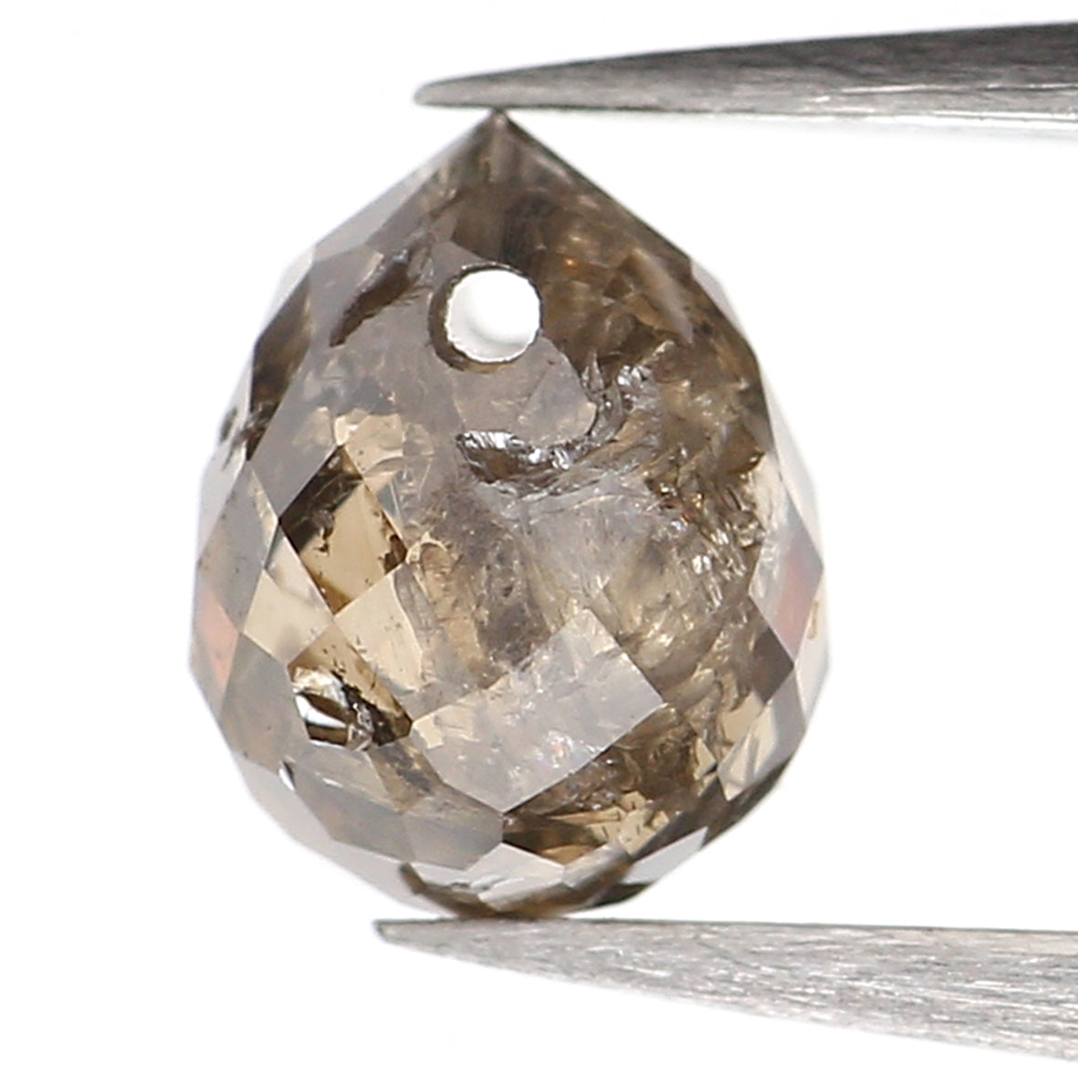 0.76 Ct Natural Loose Briolette Shape Diamond Brown Color Drop Cut Diamond 5.20 MM Natural Loose Yellow Color Briolette Cut Diamond LQ9839