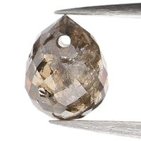 0.76 Ct Natural Loose Diamond, Briolette Diamond, Yellow Brown Diamond, Briolette Cut Bead Diamond, Polished Diamond, Faceted Diamond L9839