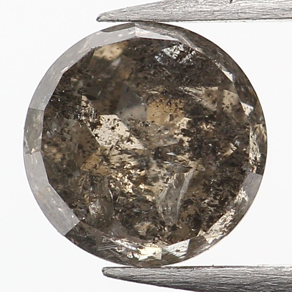 0.49 Ct Natural Loose Round Rose Cut Diamond Salt And Pepper Round Shape Diamond 4.50 MM Natural Black Grey Round Rose Cut Diamond LQ9813