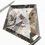 0.72 CT Natural Loose Diamond, Pentagon Cut Diamond, Salt And Pepper Diamond, Black Gray Pentagon Diamond, Rose Cut Diamond KDL9518
