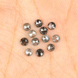 0.91 Ct Natural Loose Diamond, Round Rose Cut Diamond, Black Diamond, Gray Diamond, Salt and Pepper Diamond, Rose Cut Diamond L7993