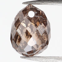 0.67 Ct Natural Loose Diamond, Briolette Diamond, Brown Diamond, Briolette Cut Bead Diamond, Polished Diamond, Faceted Diamond L9832