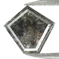 2.03 CT Natural Loose Diamond, Pentagon Cut Diamond, Black Diamond, Black Loose Pentagon Diamond, Rose Cut Diamond, Rustic Diamond KDL9999