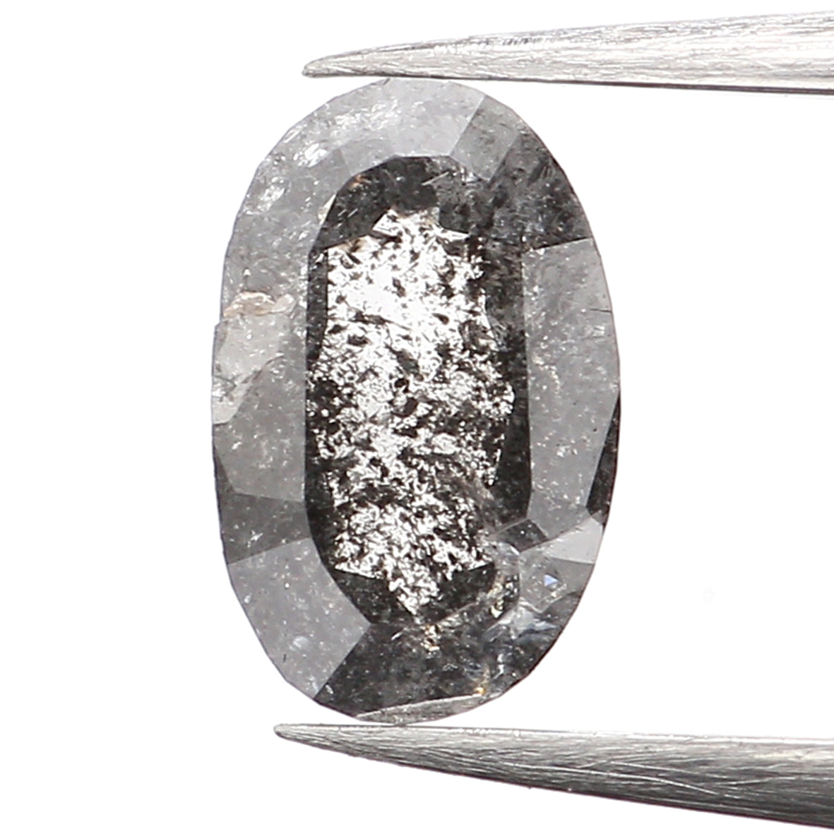 0.56 Ct Natural Loose Oval Shape Diamond Black Grey Color Oval Cut Diamond 6.50 MM Natural Loose Salt and Pepper Oval Shape Diamond QL074