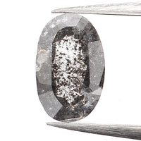 0.56 Ct Natural Loose Diamond, Oval Diamond, Black Diamond, Grey Diamond, Salt and Pepper Diamond, Antique Diamond, Real Diamond KDL074