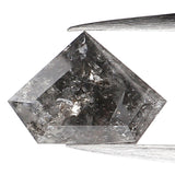 0.75 Ct Natural Loose Diamond, Salt And Pepper Diamond, Shield Cut Diamond, Black Gray Color Diamond, Rose Cut Real Rustic Diamond KDL9852