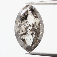 0.52 Ct Natural Loose Diamond, Marquise Diamond, Salt And Pepper Diamond, Black Grey Diamond, Marquise Cut Diamond, Rustic Diamond KDL9677