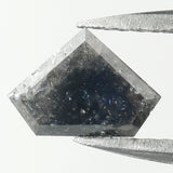 0.72 Ct Natural Loose Diamond, Salt And Pepper Diamond, Shield Cut Diamond, Black Gray Color Diamond, Rose Cut Real Rustic Diamond KDL007