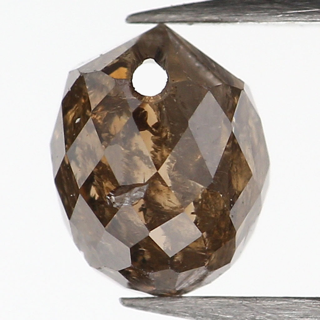 0.58 Ct Natural Loose Briolette Shape Diamond Brown Color Drop Diamond 4.70 MM Natural Loose Brown Color Briolette Rose Cut Diamond LQ9827