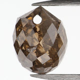 0.58 Ct Natural Loose Diamond, Briolette Diamond, Brown Diamond, Briolette Cut Bead Diamond, Polished Diamond, Faceted Diamond L9827