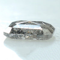 0.74 Ct Natural Loose Diamond Emerald Black Grey Salt And Pepper Color I3 Clarity 6.30 MM KDL8434