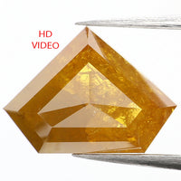 3.63 Ct Natural Loose Diamond, Shield Cut Diamond, Yellow Color Diamond, Rose Cut Diamond, Real Rustic Diamond, Antique Diamond KDL9783