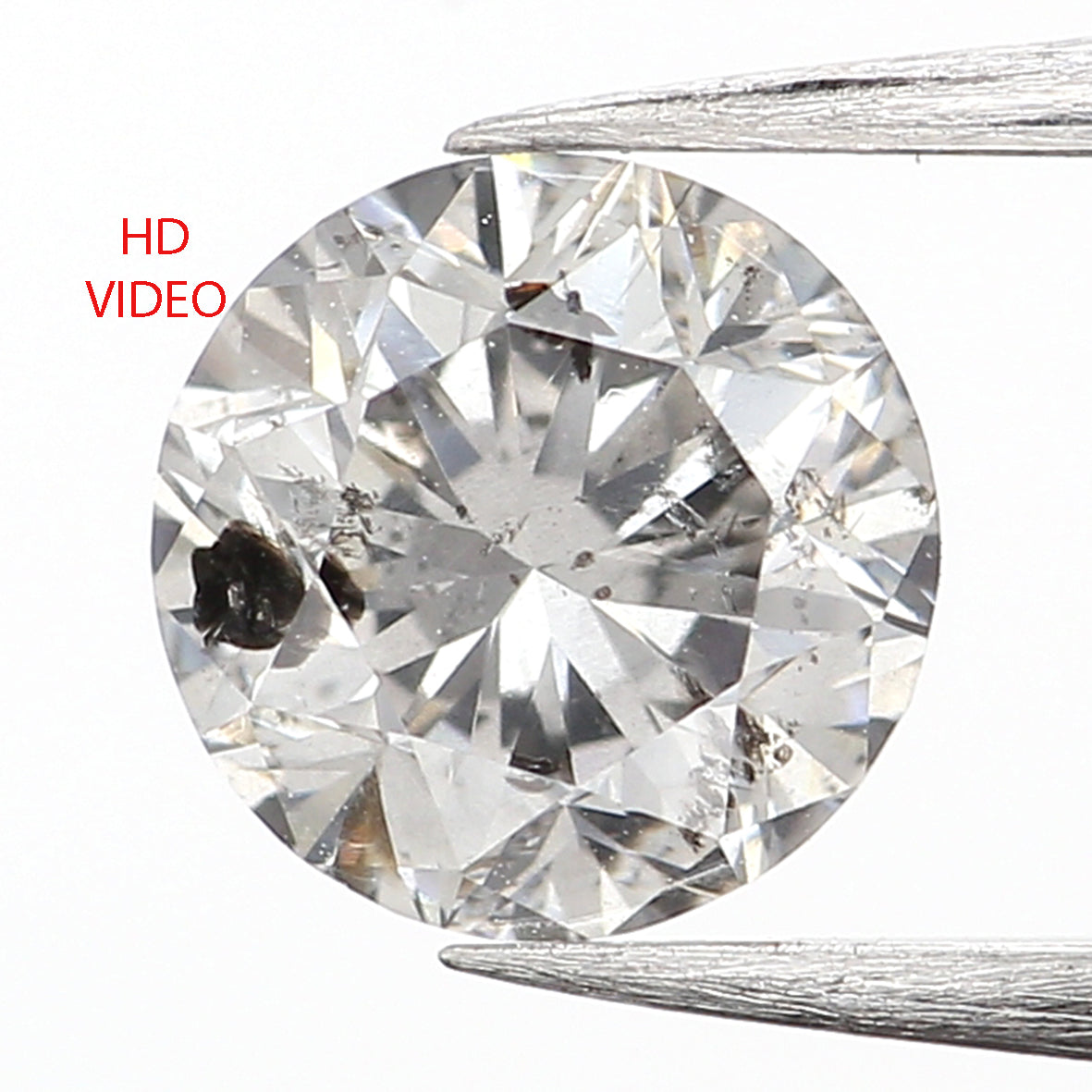 0.47 CT Natural Loose Round Shape Diamond Salt And Pepper Color Round Diamond 4.70 MM Natural Black Grey Round Brilliant Cut Diamond LQ210