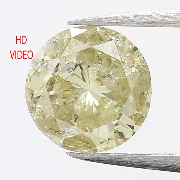 0.57 Ct Natural Loose Diamond, Green Diamond, Yellow Diamond, Round Diamond, Round Brilliant Cut, Sparkling Diamond, Rustic Diamond L4994