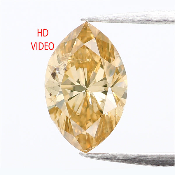 0.60 Ct Natural Loose Diamond, Marquise Diamond, Champion Brown Diamond, Marquise Cut Diamond, Polished Diamond, Rose Cut Diamond L6080