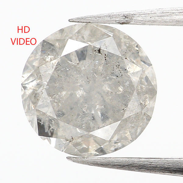 0.96 Ct Natural Loose Diamond, Grey Diamond, Round Diamond, Round Brilliant Cut Diamond, Sparkling Diamond, Rustic Diamond L206