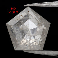 1.28 CT Natural Loose Diamond, Pentagon Cut Diamond, Grey Diamond, Grey Loose Pentagon Diamond, Rose Cut Diamond, Rustic Diamond KDL9877
