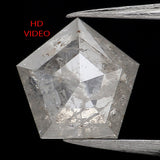 1.28 CT Natural Loose Diamond, Pentagon Cut Diamond, Grey Diamond, Grey Loose Pentagon Diamond, Rose Cut Diamond, Rustic Diamond KDL9877