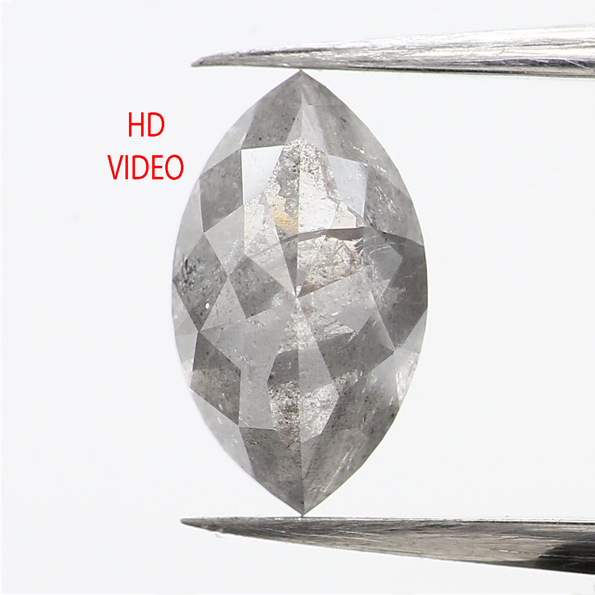 1.71 CT Natural Loose Marquise Shape Diamond Salt And Pepper Loose Marquise Rose Cut Diamond 9.15 MM Grey Color Marquise Cut Diamond LQ450