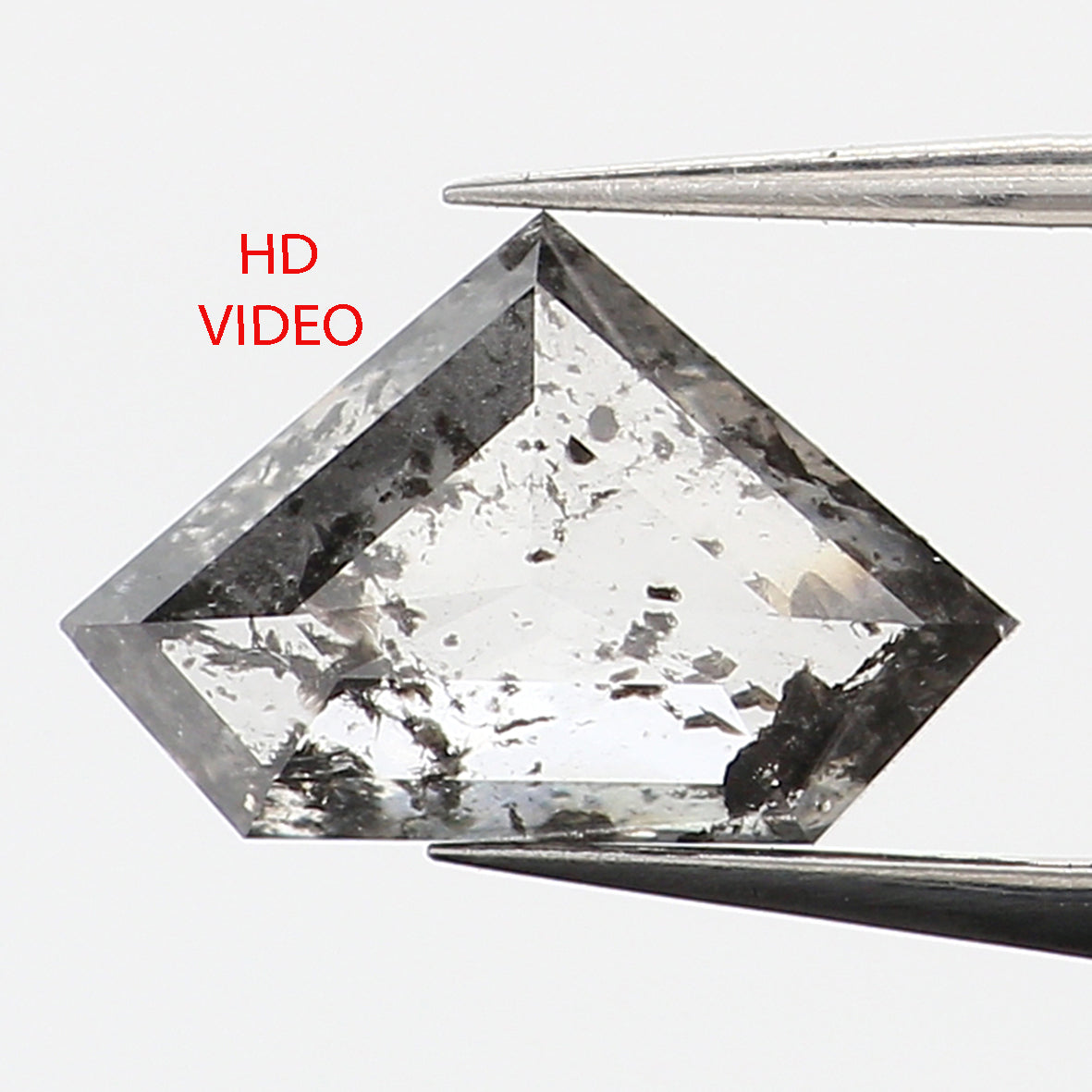 0.64 CT Natural Loose Shield Shape Diamond Salt And Pepper Shield Diamond 5.00 MM Natural Loose Black Color Shield Rose Cut Diamond QL9471