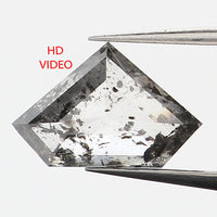 0.64 Ct Natural Loose Diamond, Salt And Pepper Diamond, Shield Shape Diamond, Black Grey Color Diamond, Rose Cut Real Rustic Diamond KDL9471