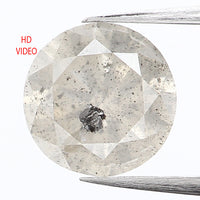 1.06 Ct Natural Loose Diamond, Round Brilliant Cut, Salt And Pepper Diamond, Gray Diamond, Rustic Diamond, Round Cut Diamond L445