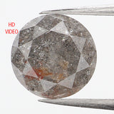 1.28 Ct Natural Loose Diamond, Grey Diamond, Round Diamond, Round Brilliant Cut Diamond, Sparkling Diamond, Rustic Diamond L443