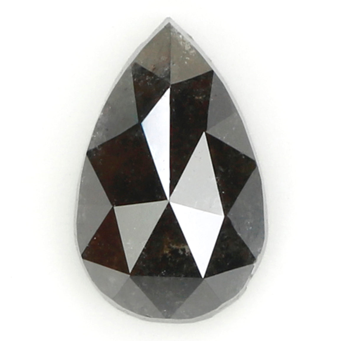 0.63 CT Natural Loose Pear Shape Diamond Black Color Pear Cut Diamond 7.20 MM Natural Loose Black Color Diamond Pear Rose Cut Diamond KQ2337