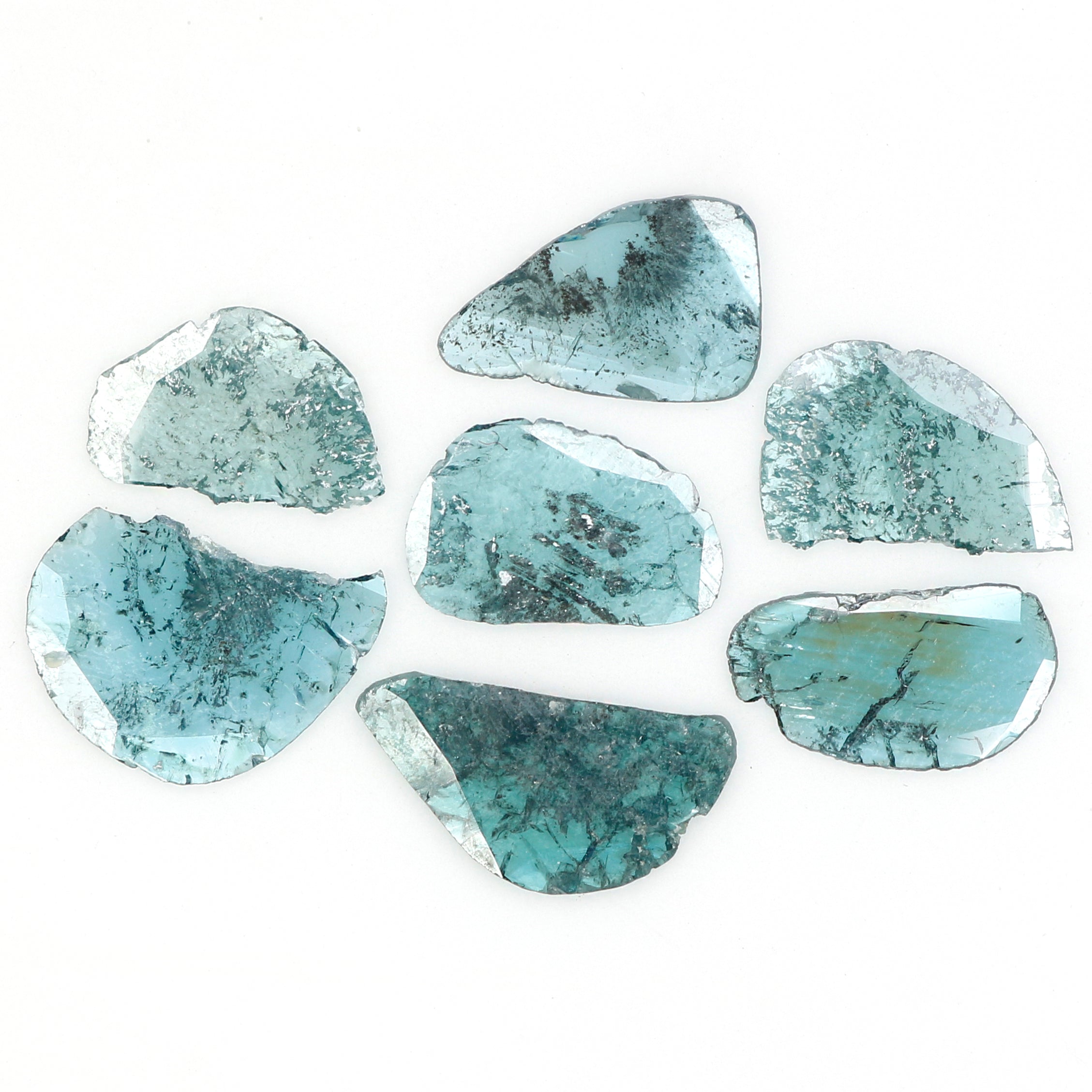 1.86 CT Natural Loose Slice Shape Diamond Blue Color Slice Cut Diamond 8.00 MM Natural Loose Blue Color Slice Irregular Cut Diamond LQ718