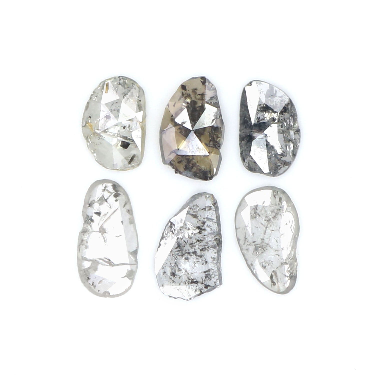 1.09 Ct Natural Loose Slice Shape Diamond Slice Salt And Pepper Diamond 5.25 MM Slice Natural Loose Diamond Slice Black Grey Diamond LQ2503