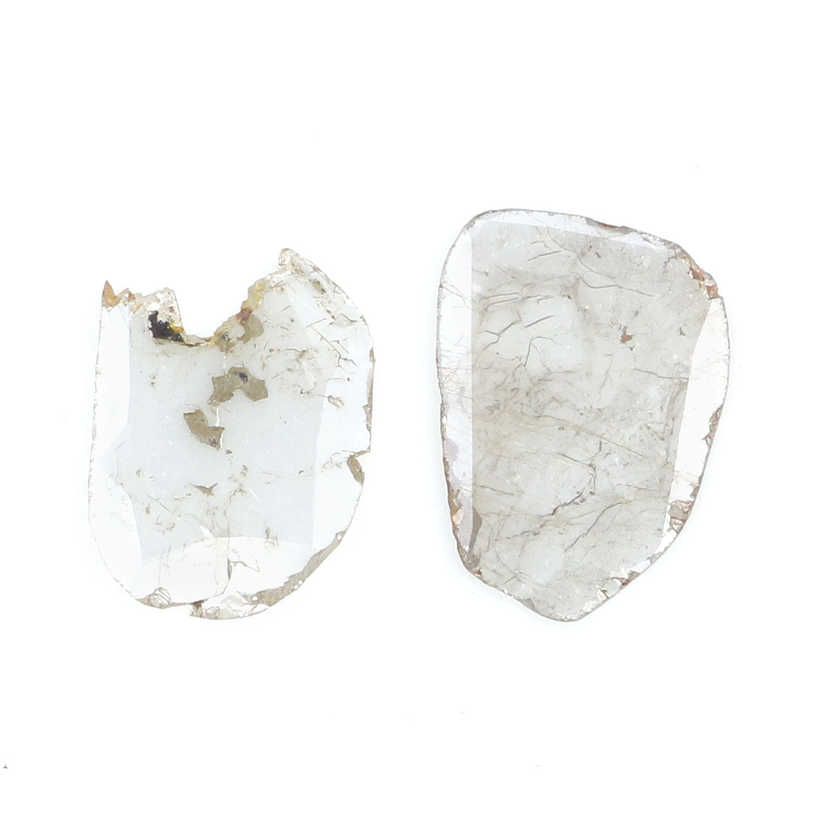 0.83 CT Natural Loose Slice Shape Diamond Ice Grey Color Slice Cut Diamond 9.40 MM Natural Ice Grey Color Slice Irregular Cut Diamond LQ7700