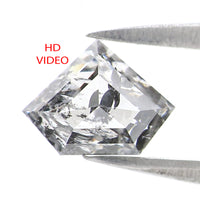 1.05 Ct Natural Loose Shield Shape Diamond Salt And Pepper Shield Cut Diamond 5.90 MM Black Gray Color Shield Shape Rose Cut Diamond QL2673