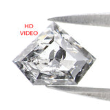 Natural Loose Shield Salt And Pepper Diamond Black Grey Color 1.05 CT 5.88 MM Shield Shape Rose Cut Diamond KDL2673
