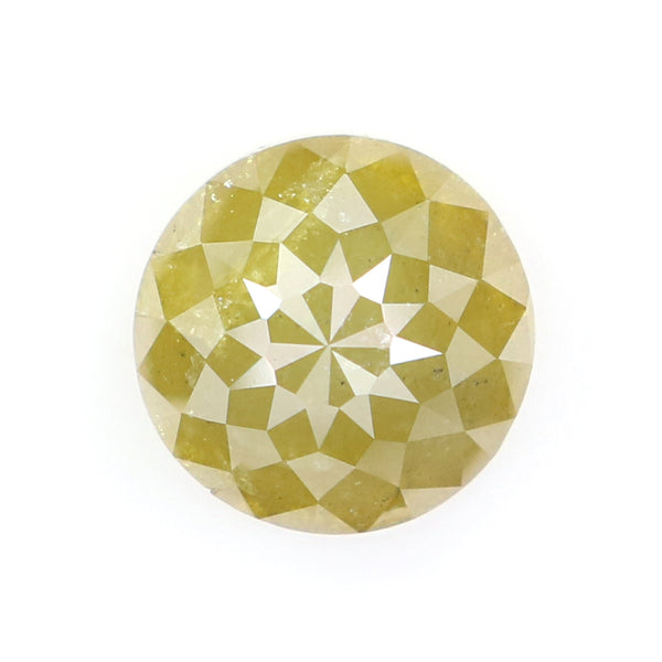 Natural Loose Rose Cut Green Yellow Color Diamond 1.87 CT 6.75 MM Round Rose Cut Shape Diamond L9857