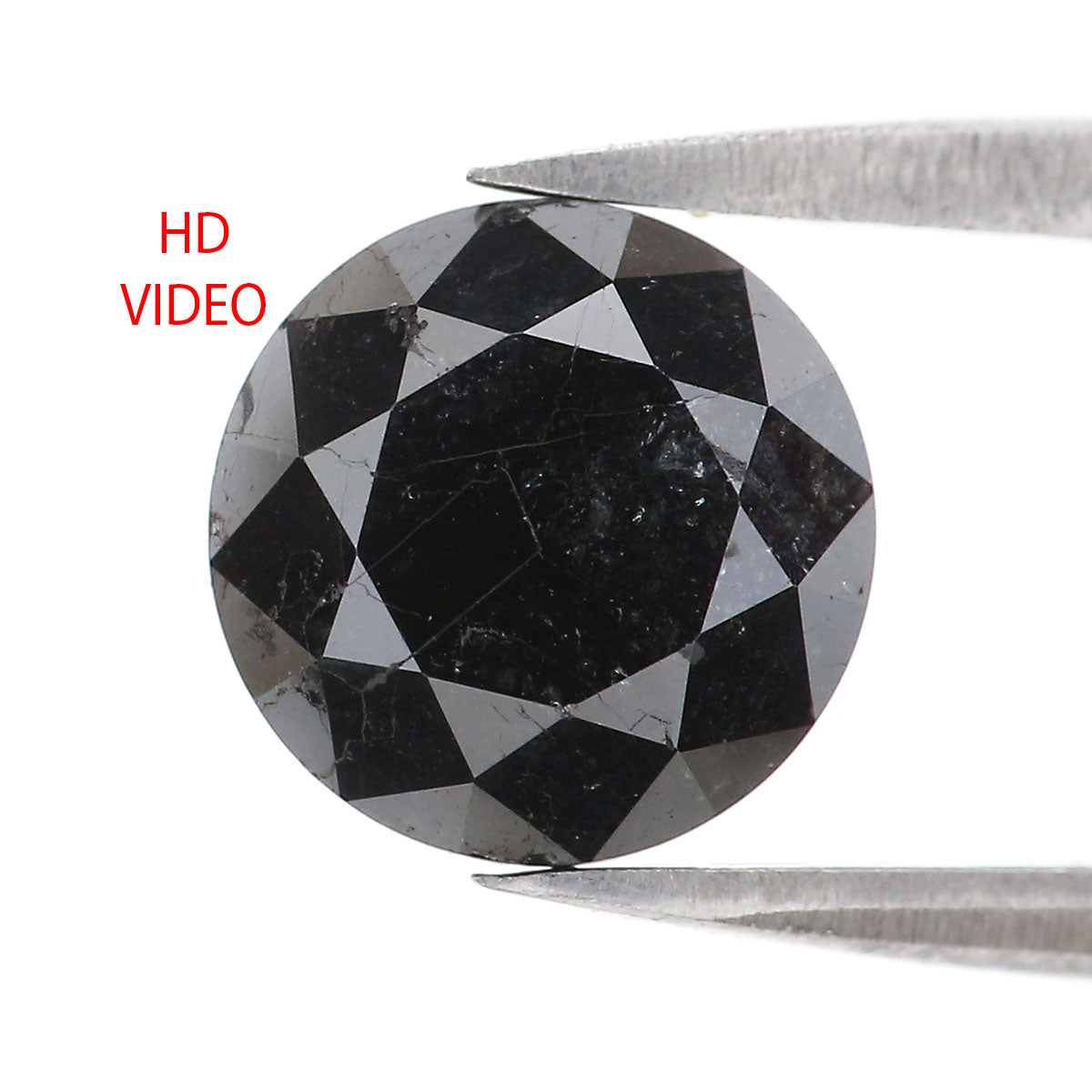 Natural Loose Round Black Color Diamond 2.91 CT 8.20 MM Round Brilliant Cut Diamond L1688