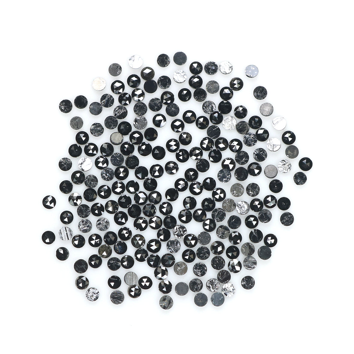 2.94 CT Natural Loose Round Rose Cut Diamond Black Color Round Shape Diamond 1.60 MM Natural Loose Black Color Round Rose Cut Diamond LQ1888