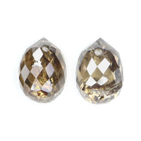 Natural Loose briolette Brown Color Diamond 1.28 CT 5.25 MM Drop Shape Rose Cut Diamond L148