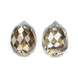 Natural Loose briolette Brown Color Diamond 1.28 CT 5.25 MM Drop Shape Rose Cut Diamond L148