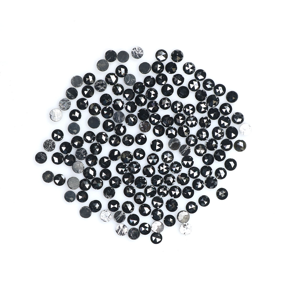 3.03 CT Natural Loose Round Rose Cut Diamond Black Color Round Shape Diamond 1.65 MM Natural Loose Black Color Round Rose Cut Diamond LQ1901