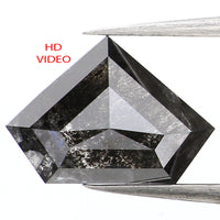 1.97 CT Shield Cut Diamond, Salt And Pepper Diamond, Natural Loose Diamond, Black Diamond, Grey Diamond, Antique Rose Cut Diamond KDL700