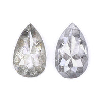 Natural Loose Pear Salt And Pepper Diamond Black Grey Color 0.69 CT 5.85 MM Pear Shape Rose Cut Diamond L272
