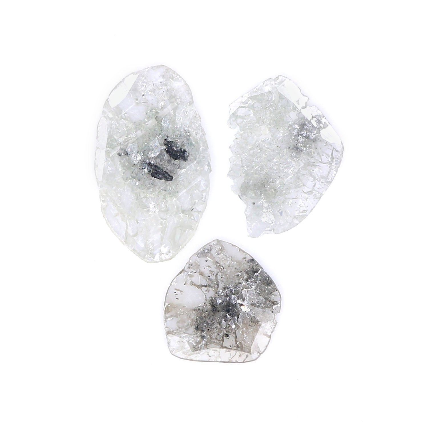 Natural Loose Slice Diamond Grey Color 1.73 CT 8.90 MM Slice Shape Rose Cut Diamond L6351