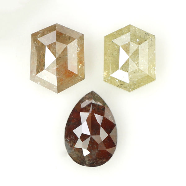1.59 Ct Natural Loose Diamond, Mix Shape Diamond, Salt Pepper Diamond, Pear Diamond, Hexagon Diamond, Black Diamond, Gray Diamond, KDL647