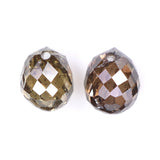 Natural Loose briolette Brown Color Diamond 1.01 CT 4.35 MM Drop Shape Rose Cut Diamond L111